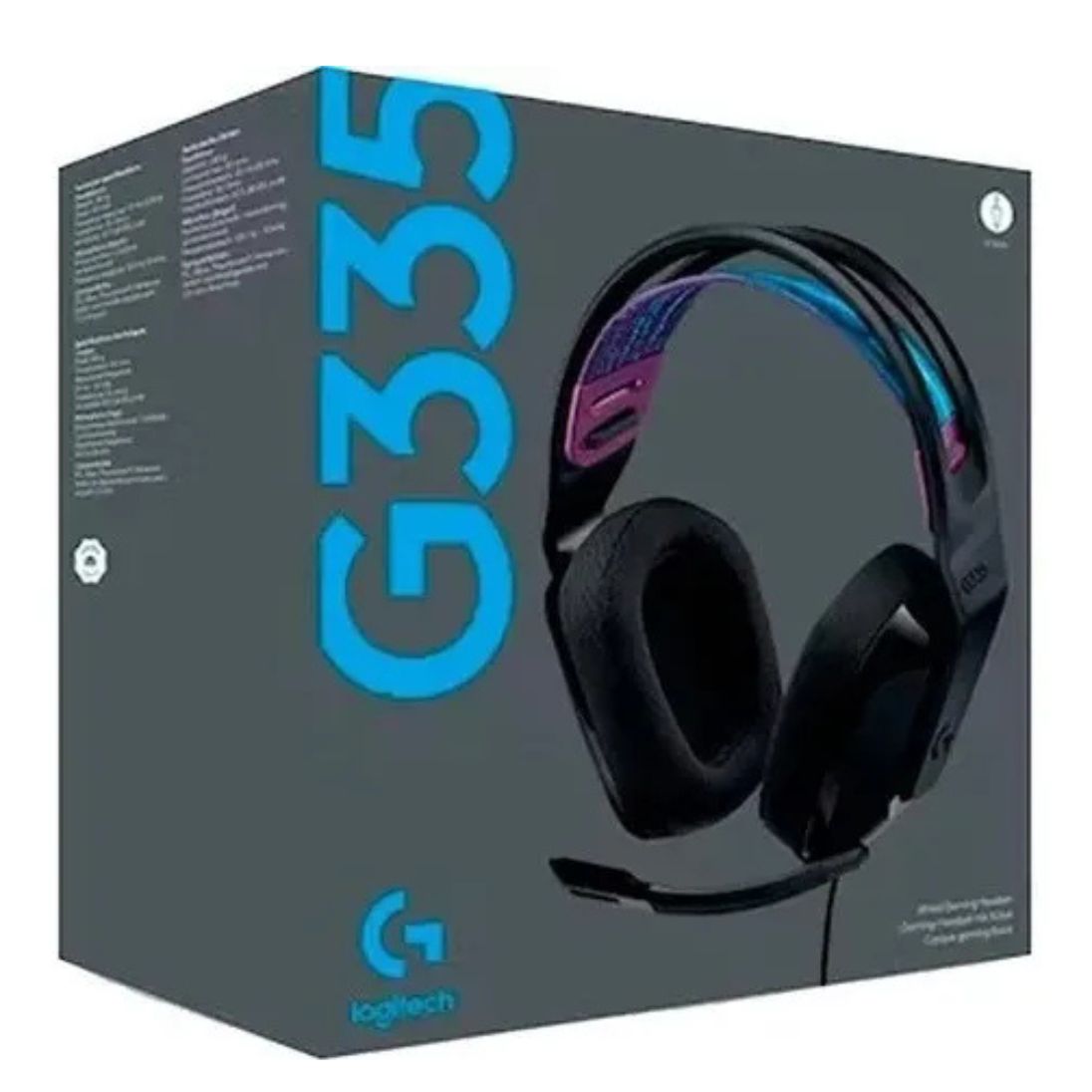Audífonos Gamer Logitech G335 Ligero Multidispositivo Color Negro